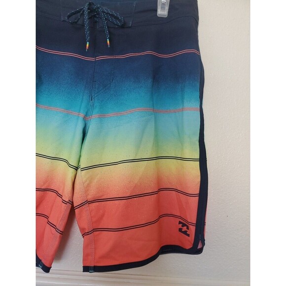 Billabong Board Shorts Platinum X 73 Blue Orange Yellow Size 31 Swim Shorts Sea - Picture 10 of 16